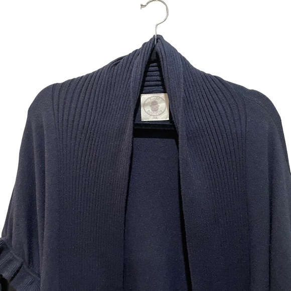 Muche et Muchette Ruffled Open cardigan Sweater Navy Blue One Size - Picture 4 of 7